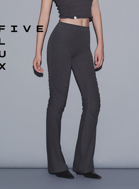 FIVE FLUX URBAN系列2026夏季新款中高腰显瘦喇叭裤薄款休闲裤女