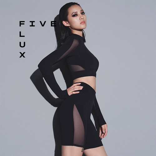 FIVE FLUX TOM系列带杯垫春夏舒适显瘦辣妹透气百搭拼接解构上衣