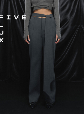 FIVE FLUX 失语吉普赛人系列直筒绑带西裤休闲阔腿长裤女秋冬新款