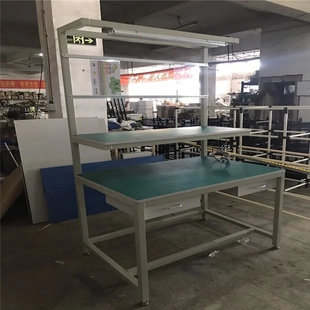 厂家现货防静电工作台带抽屉方通焊接操作台仓库品检车间操作桌
