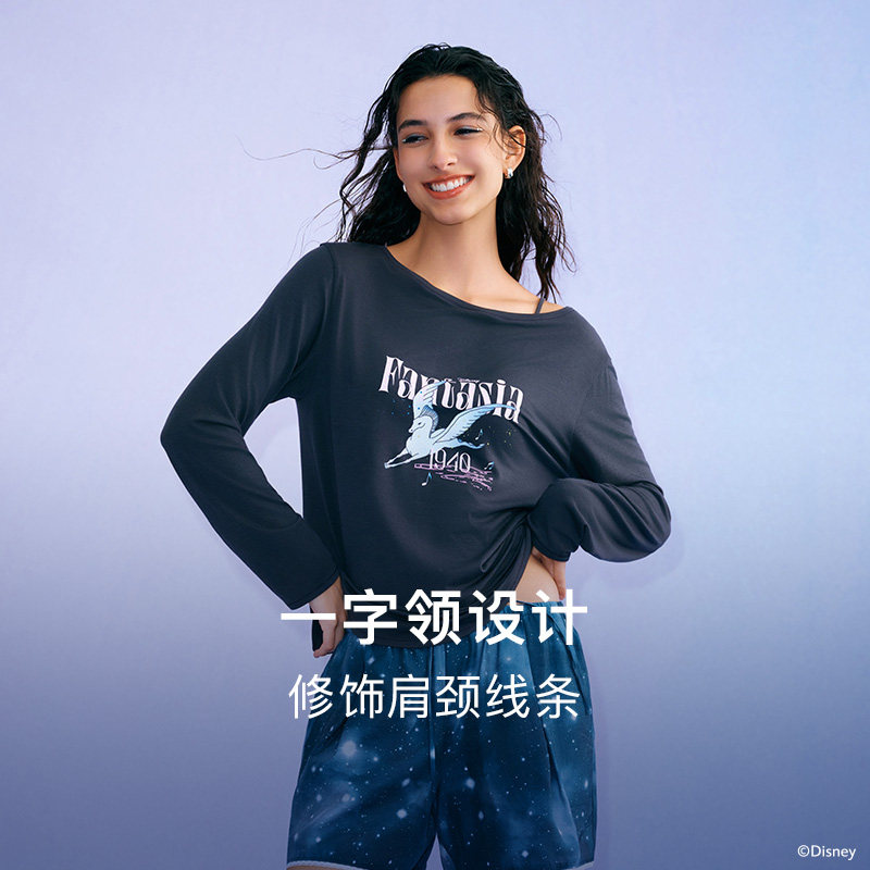 内外橙标迪士尼幻想曲合作系列好弹天丝羊毛罩衫长袖春夏NEIWAI 外天实拍商品图