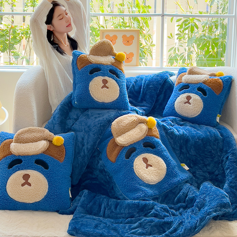 暖绒抱枕车用被子两用冬天加厚枕头被二合一车载折叠靠枕午睡毯子