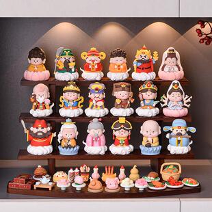 五路财神爷各路神仙桌面入户玄关装饰摆饰家用全套展示架开 业礼