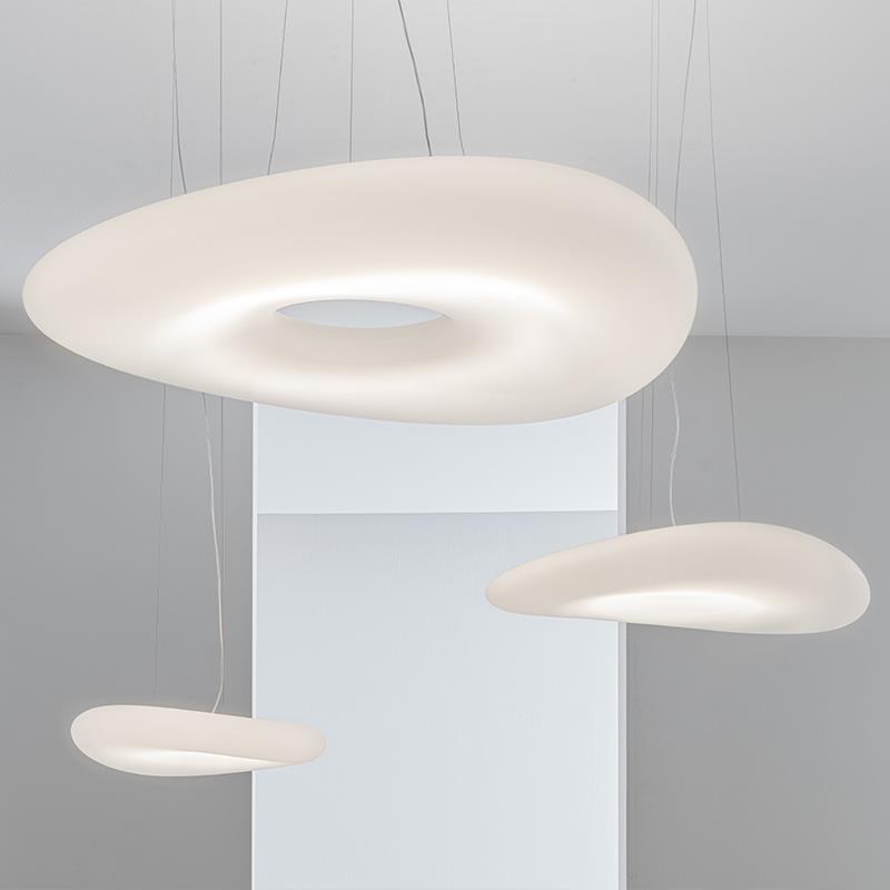 意大利北欧设计师客厅酒店大厅餐厅卧室白色圆环形帽子甜甜圈吊灯
