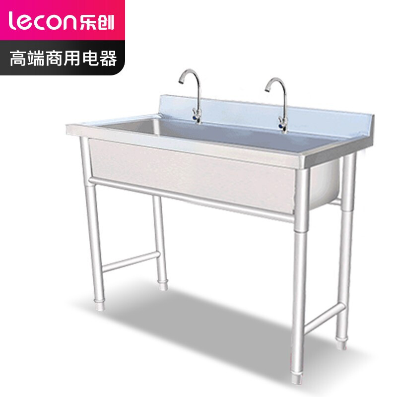 乐创lecon商用联排水池不锈钢单槽洗手洗碗池 LC-J-LPC1052