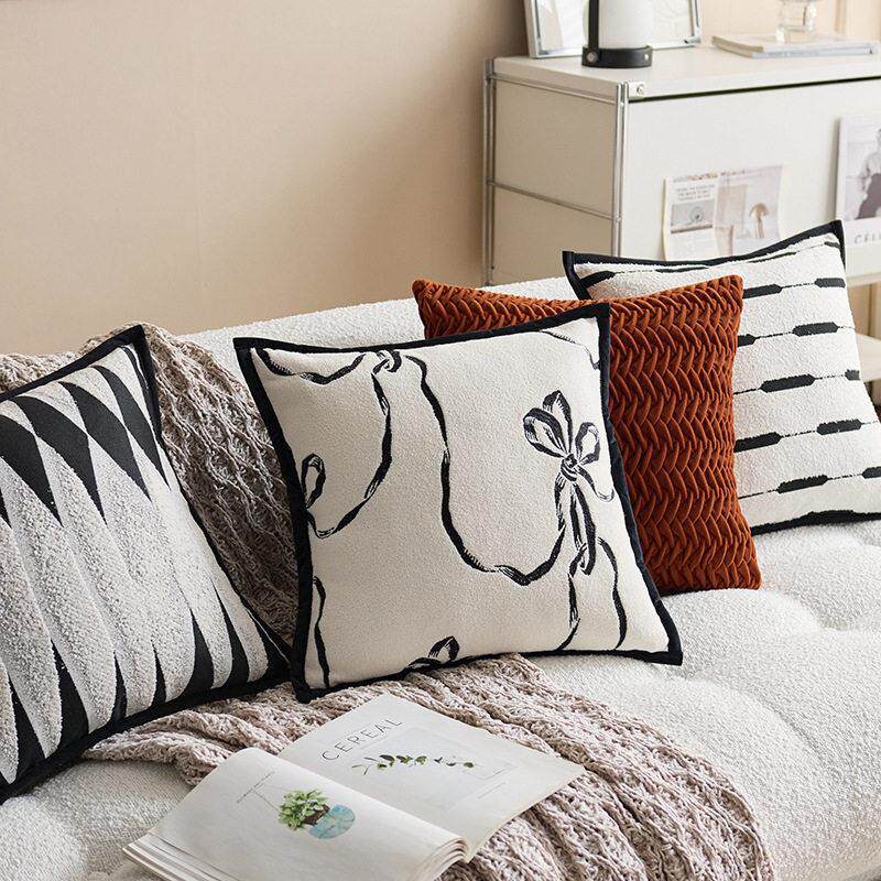 简约现代抱枕轻奢高级感靠枕北欧布艺床上抱枕套客厅沙发抱枕套靠