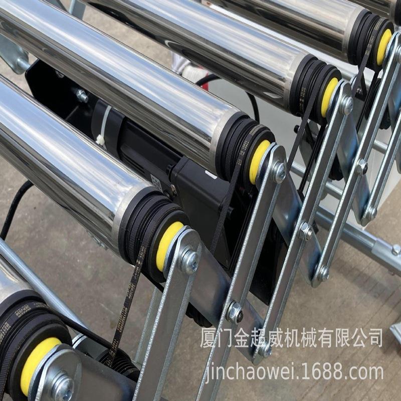 动力滚筒伸缩线多契带不锈钢镀锌滚筒流水线装车卸货神器滑梯