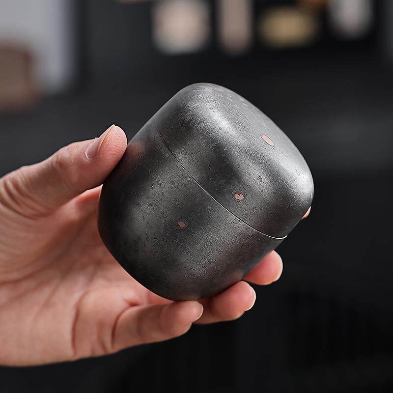 爱赏纯手工锡罐枣形茶叶罐便携式随身旅行茶具配件密封罐小号茶罐