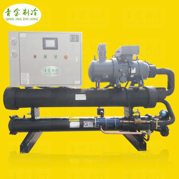 注塑模具冷水机蓄水池集中降温水冷式螺杆冷水机大型塑胶工厂设备