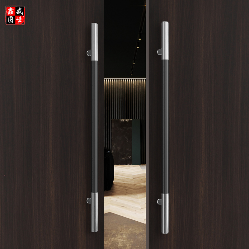 实木玻璃门拉手原木商铺门店办公会议室对开木门把手木质推拉门把