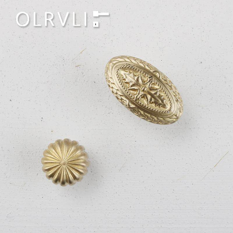 欧式奢华高端黄铜金色小把手橱柜衣柜门家具抽屉纯铜英式复古拉手