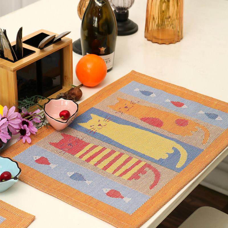 瑞典Ekelund 欧式全棉餐垫 花瓶垫 吸水隔热杯垫卡通猫 健康环保,居家布艺,餐垫,淘宝优惠券,粉丝福利购,淘宝优惠卷