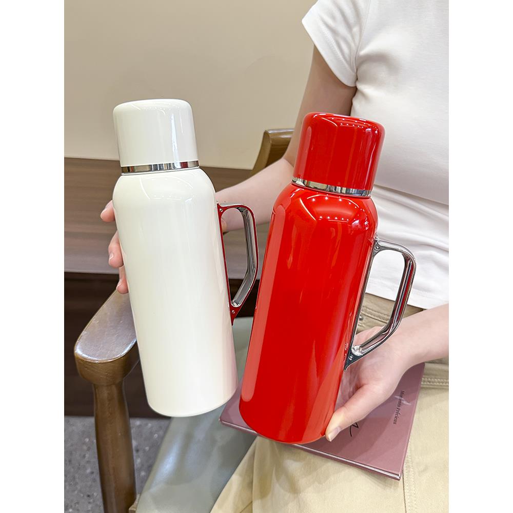 纯色保温壶机械显温水杯大容量便携保温杯智能温显家用暖水壶保冷