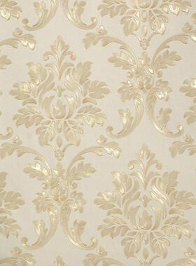 深金色深红色欧洲壁纸3D浮雕菱形花卡其色浅黄色简单的欧洲壁纸