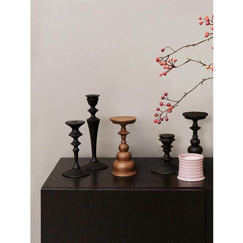 COLORHUNTER 实木烛台法式复古高级感轻奢风蜡烛浪漫餐桌边柜摆件,家居饰品,烛台,淘宝优惠券,粉丝福利购,淘宝优惠卷
