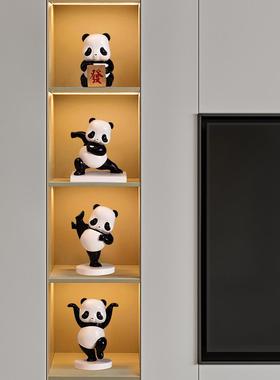 创意熊猫酒架摆件家居客厅酒柜电视柜装饰品玄关桌面摆设送礼礼物