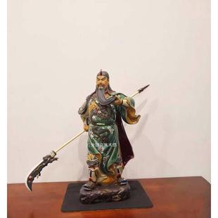 石湾陶瓷公仔关公摆件武财神爷关羽三国演义武将招财陶瓷关帝