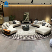 斯帝罗兰意大利布雷拉弧形转角棉麻布艺Poliform沙发大户型别墅设