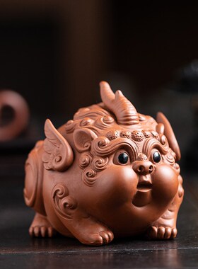 炼器紫砂招财貔貅摆件家居客厅办公室茶桌装饰品茶宠可养茶玩摆设