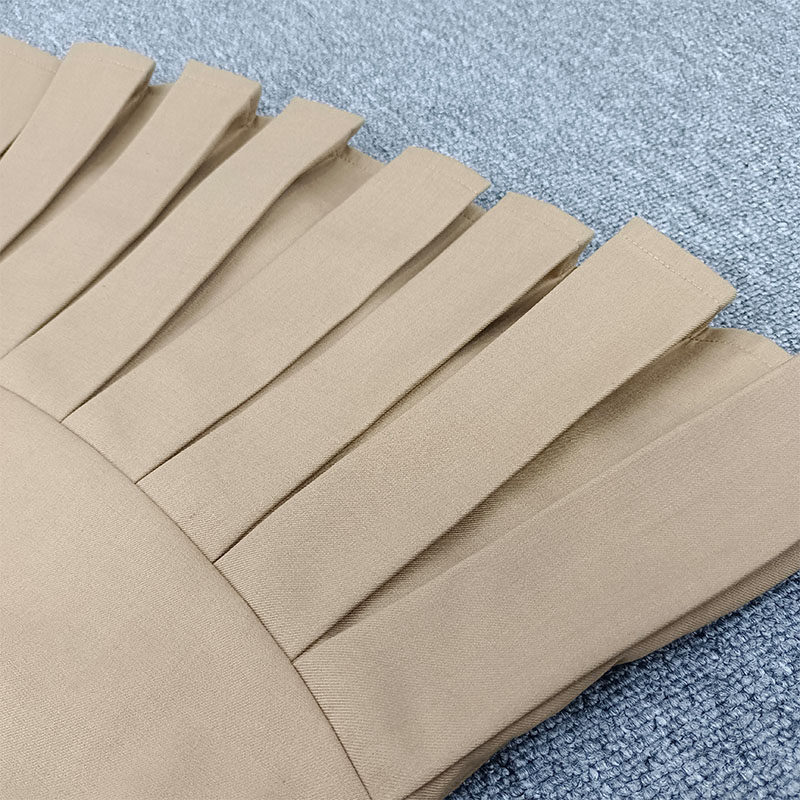 卡其色半裙夏百褶裙西装面料a字半身裙小个子xs裙子150显高短裙