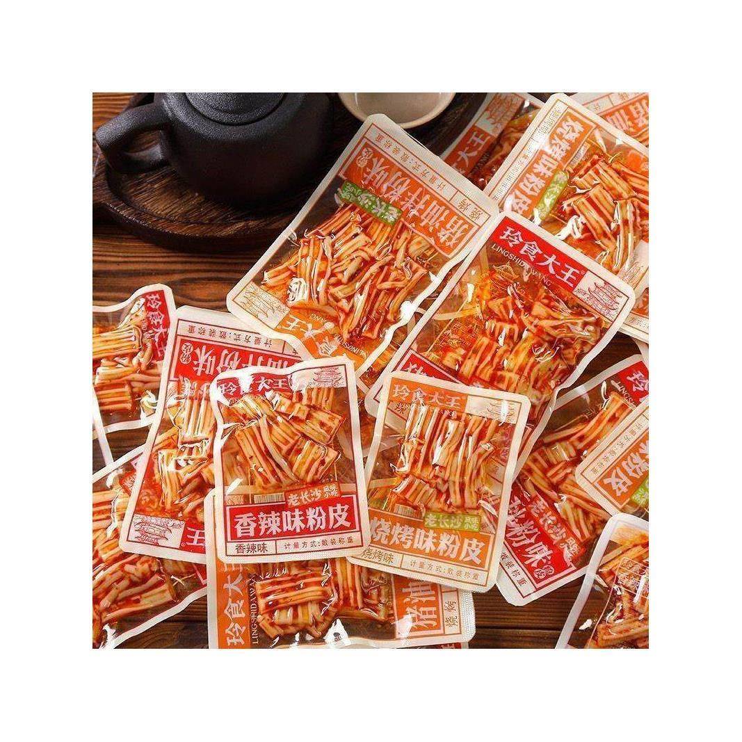 玲食大王粉皮猪油拌粉辣条香辣烧烤湖南长沙麻辣小吃解馋凉皮零食