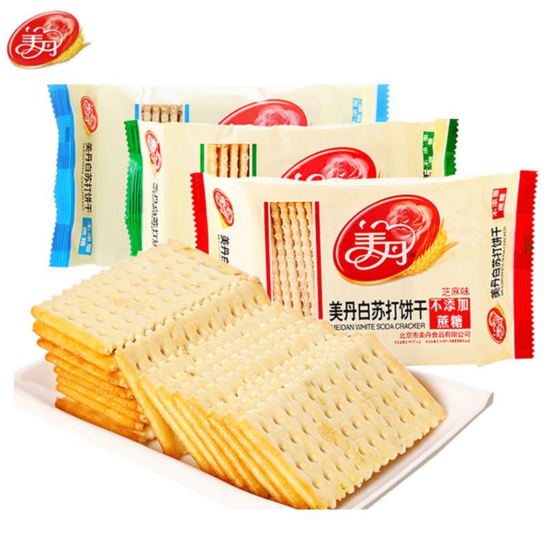 美丹苏打饼干118g芝麻鲜葱味不添加蔗糖整箱孕妇代餐食品早餐零食