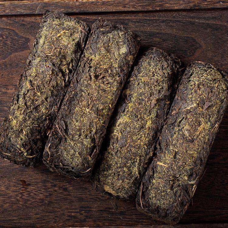 黑茶湖南安化黑茶金花手筑茯砖茶 正宗原叶安华伏砖茶1000g茶叶