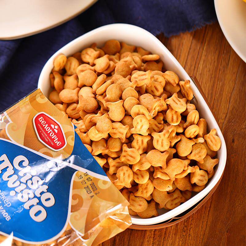 正宗俄罗斯进口苏打饼干小鱼咸口螃蟹味发酵卡通零食怀旧儿童乐40