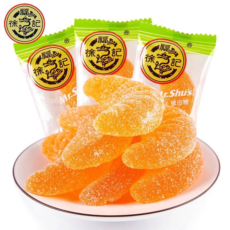 大软糖徐福记大桔瓣糖橘子味软糖500g约26块果汁橡皮糖桔子