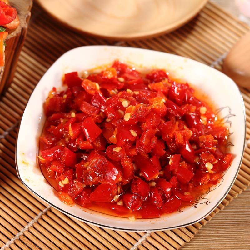 湘君府辣椒酱鱼头剁椒红泡椒碎下饭菜超辣鸡泽特产220gX2瓶包邮
