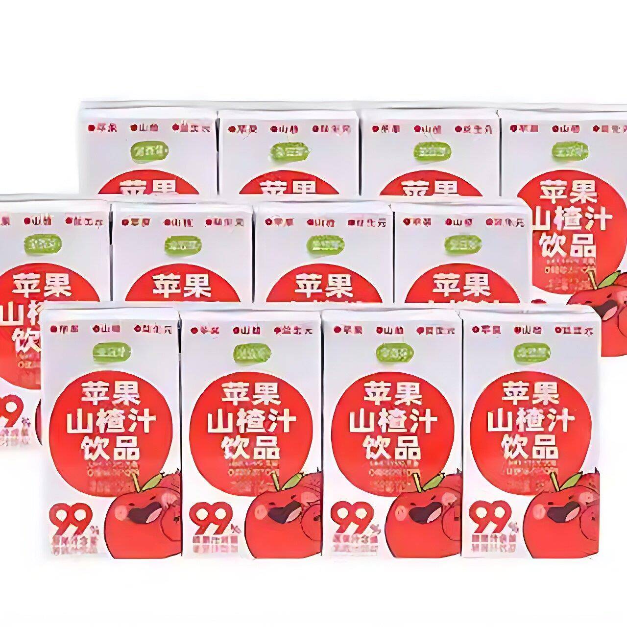 金豆芽苹 果山楂汁鲜果汁饮料125ml/盒健康饮料山楂浓缩果汁饮品