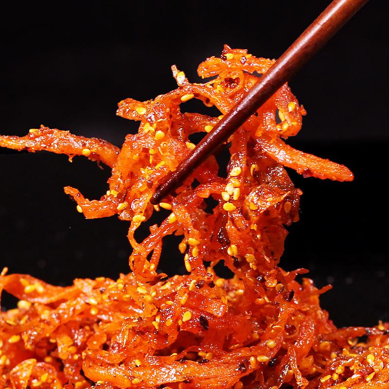 正宗麻辣鱿鱼丝章鱼足片香辣鱿鱼干尤鱼海鲜即食零食大全各种