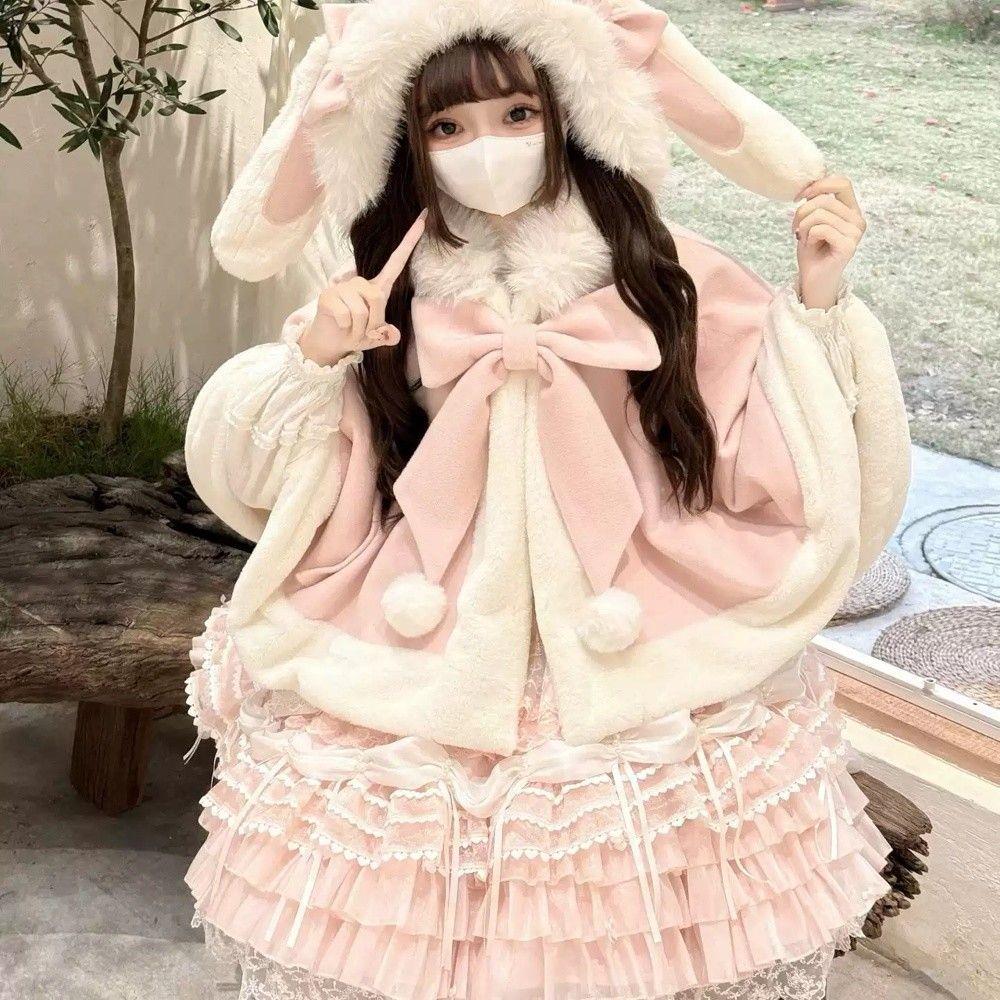 洛丽塔斗篷带帽子lolita百搭外套
