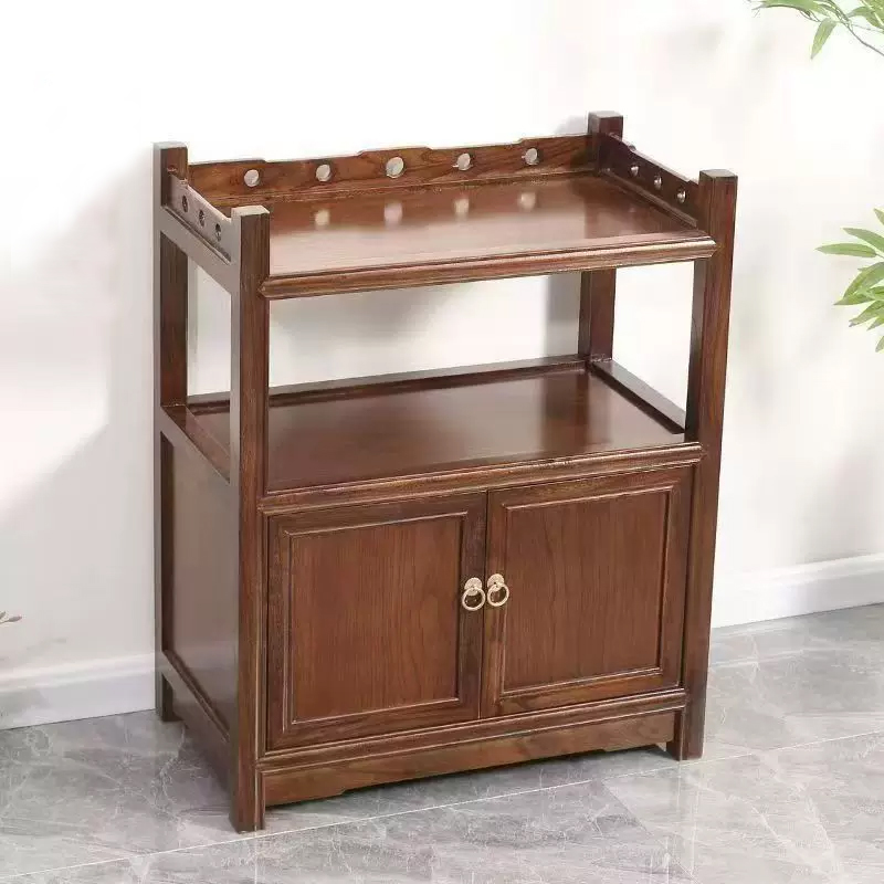 老榆木实木餐边柜新中式茶水柜