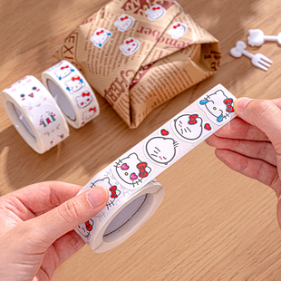 饭团包装纸贴纸汉堡图案封口贴纸三明治可爱饭团模具小动物胶带