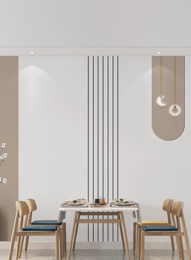 电视背景墙壁布客厅8D壁画现代简约壁纸2025新款墙纸定制格栅墙布