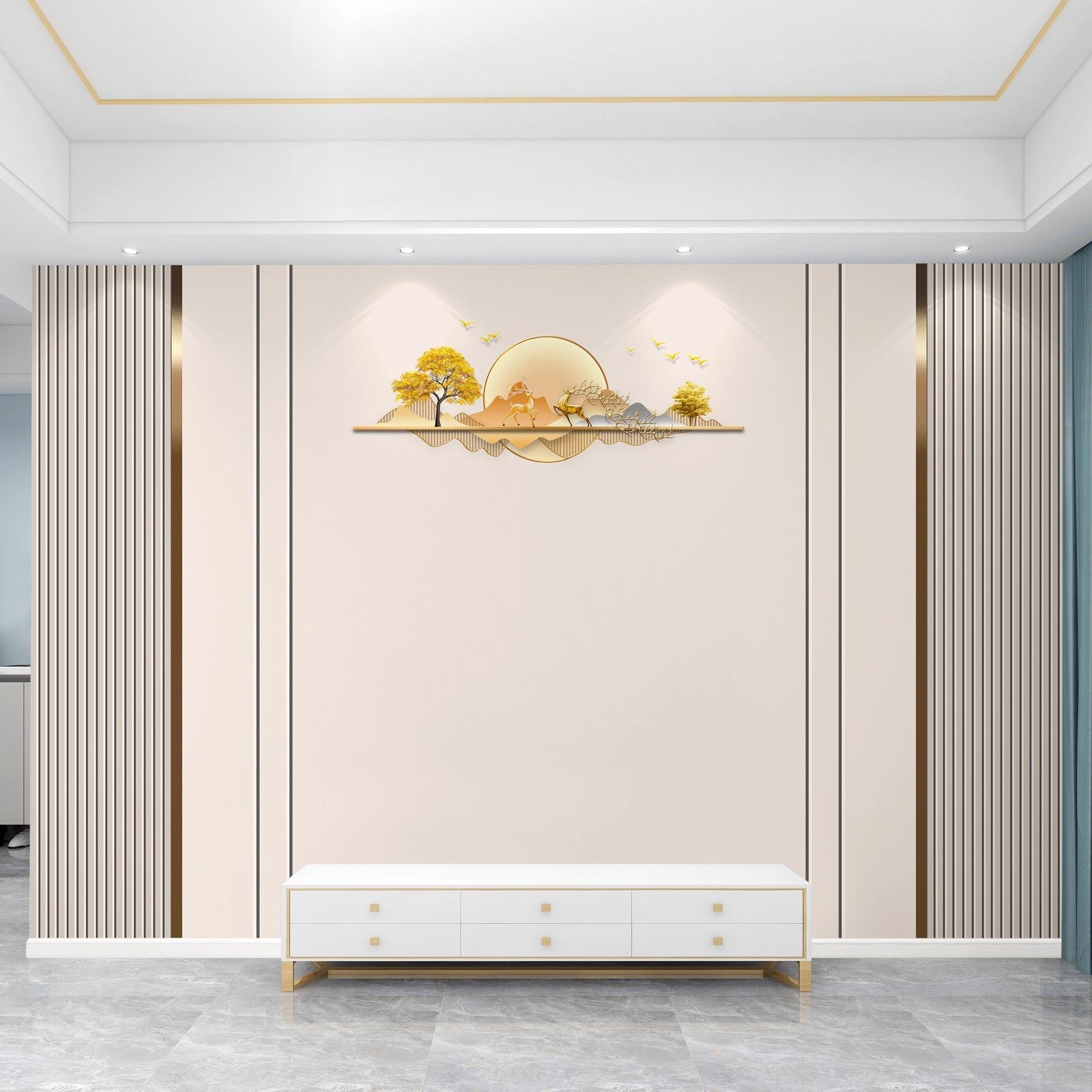 新款轻奢电视背景墙壁画定制简约格栅壁布立体壁纸客厅影视墙布,家装主材,定制壁画,淘宝优惠券,粉丝福利购,淘宝优惠卷