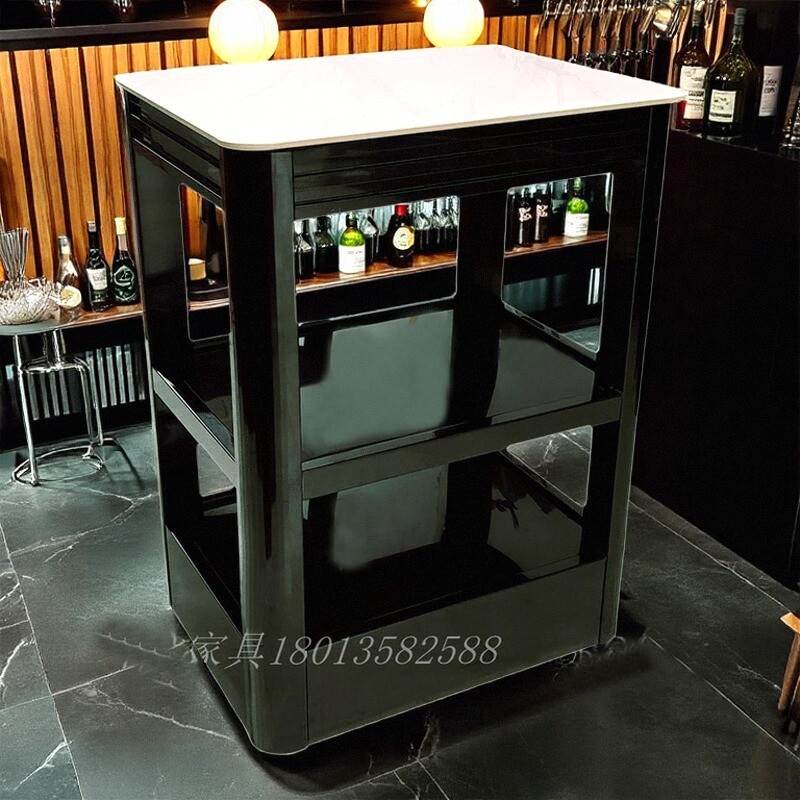 酒吧桌酒吧台吧桌茶几黑钛音乐吧派对慢摇高桌散座散台岩板散台