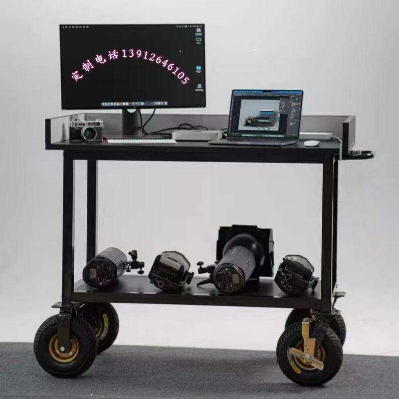 安徽制黑色双层防静电工作台 可移动大轮子摄影桌 可定制尺寸电脑