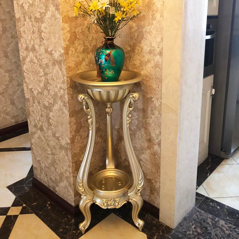 香槟金欧式花架客厅高档奢华装饰植物架阳台走廊美式轻奢花盆架