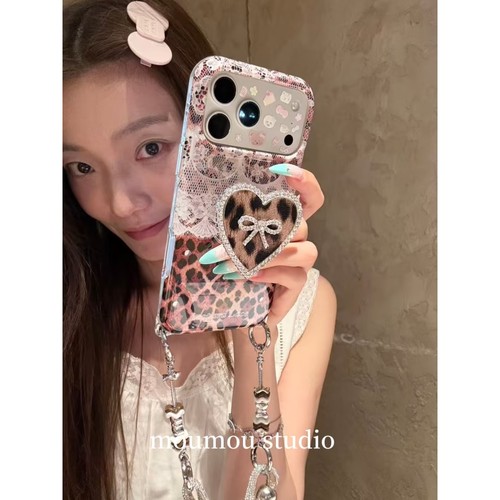 韩系ins秋冬小众蕾丝豹纹手机壳