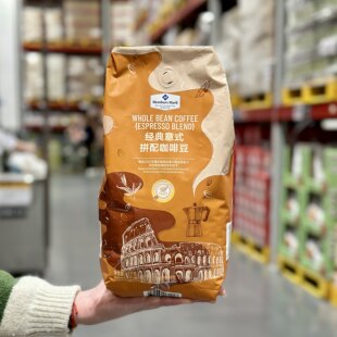 山姆MM经典意式拼配焙炒咖啡豆1kg中深度烘焙意式咖啡豆