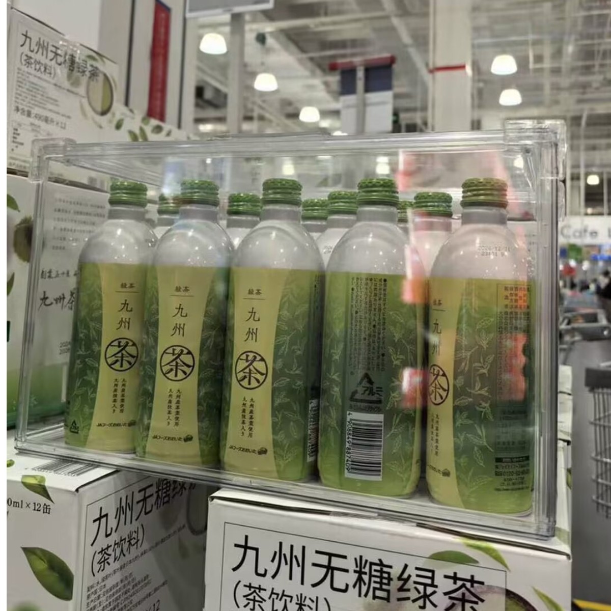 山姆 九州日本进口 无糖绿茶490ml*12瓶0糖0脂纯茶饮料 铝罐