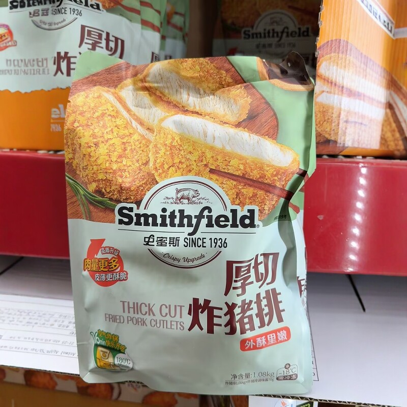 山姆代购史蜜斯厚切炸猪排1.08kg(6份配调味酱)空气炸锅煎炸聚会