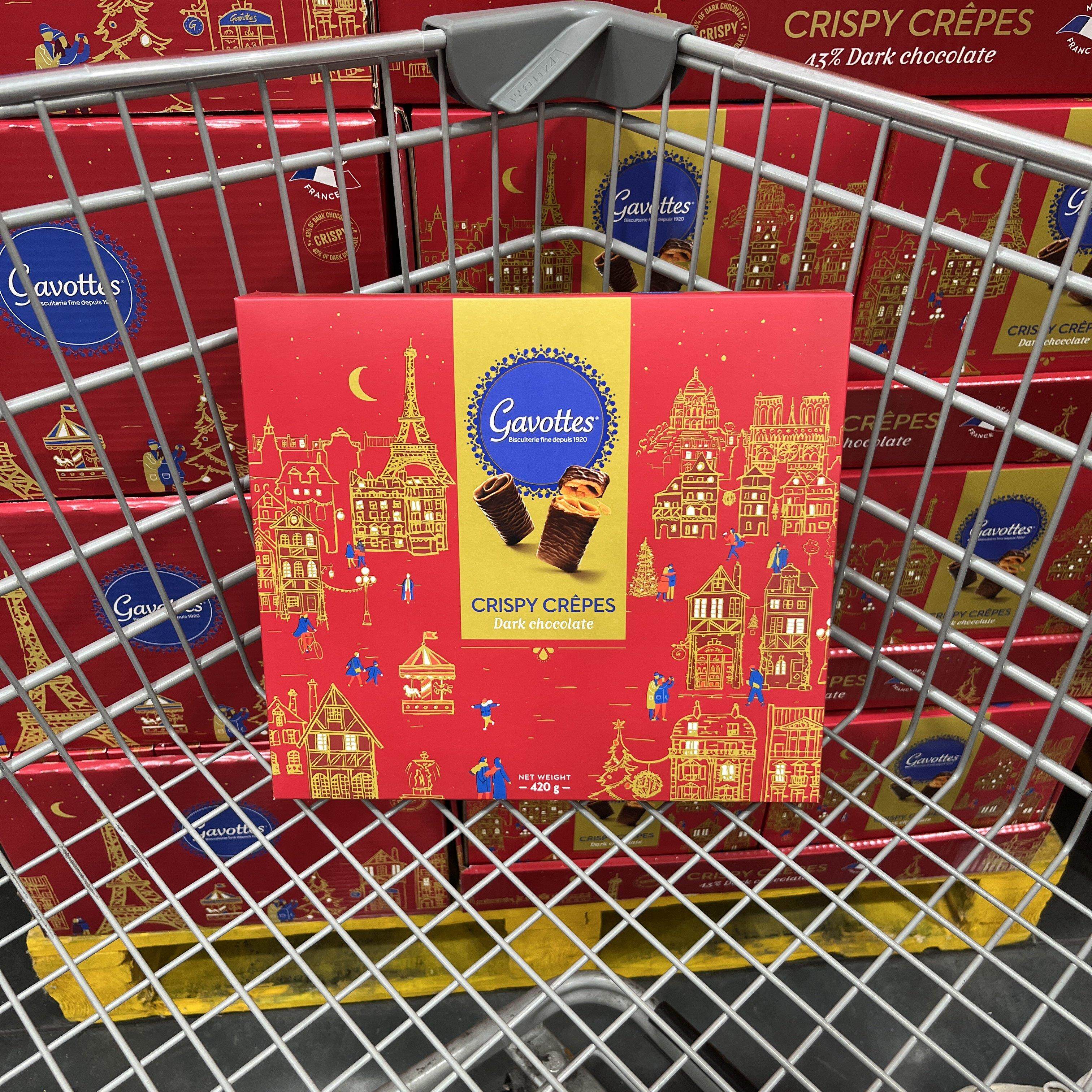 山姆超市代购法国进口黑巧克力脆片饼干420g外层43%浓郁黑巧