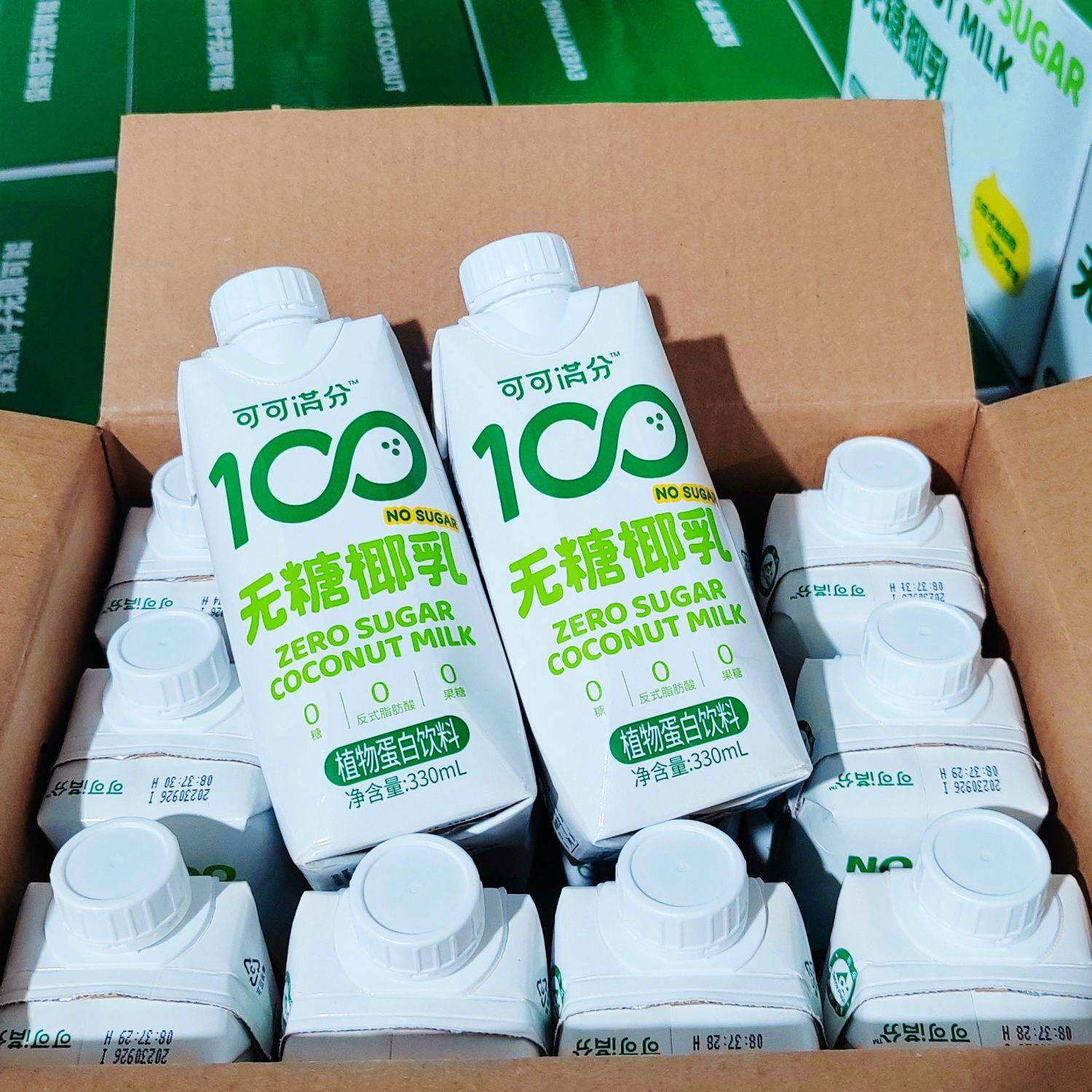 麦德龙可可满分无糖椰乳330ml*12 0糖鲜生榨椰子汁植物蛋白奶饮料