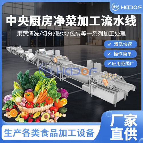 净菜加工生产线 中央厨房洗菜机 豆角毛豆蔬菜清洗加工成套流水线