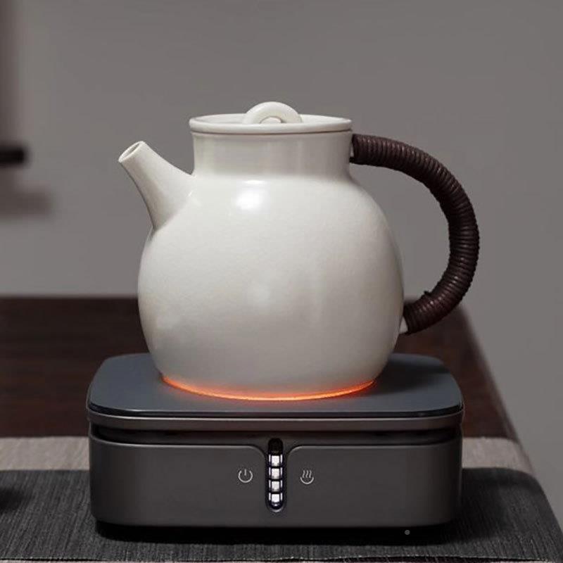 德茗堂猫眼电陶音炉二猫眼代电茶炉静烧水炉小胖茶陶壶CL-S30迷你