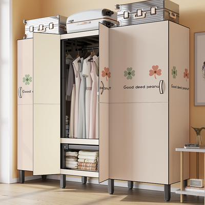 衣柜家用卧室出租房用简易衣柜免安装折叠布衣柜钢架结构组装衣橱