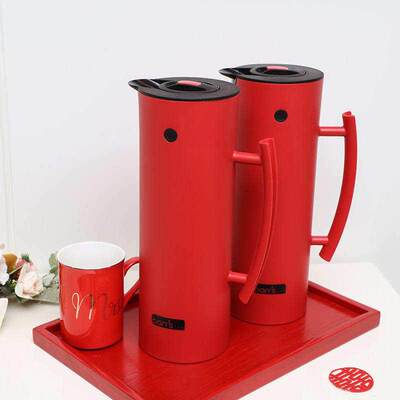 结婚陪嫁红色一对暖壶热水壶水瓶玻璃保温壶暖瓶新娘嫁妆婚庆用品